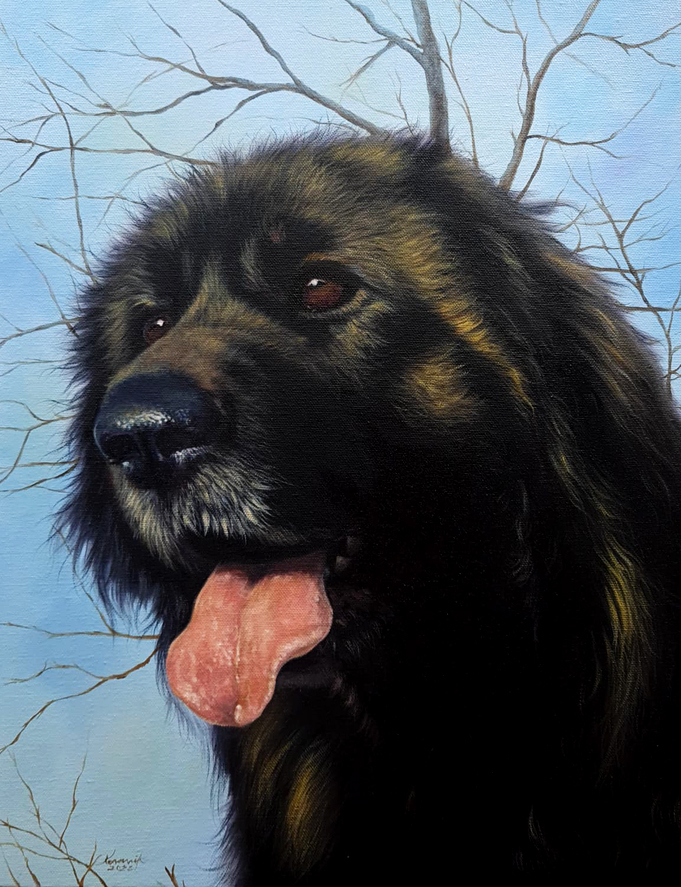Schilderij van de hond Coco