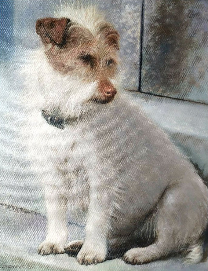 Portretschilderij van een hond