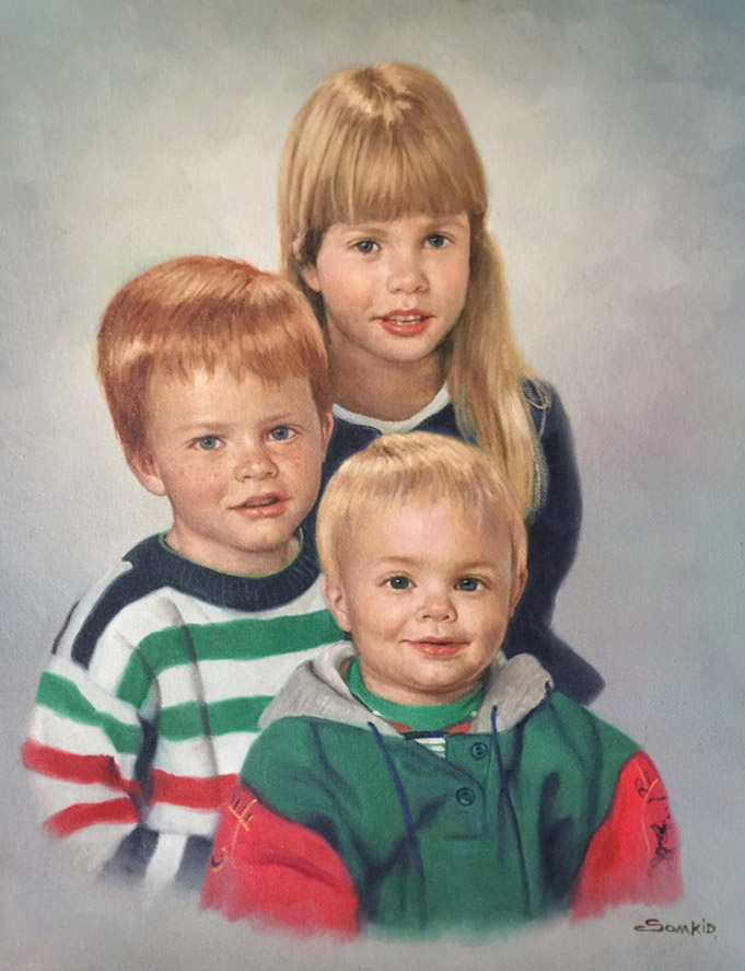 Portret van drie kinderen